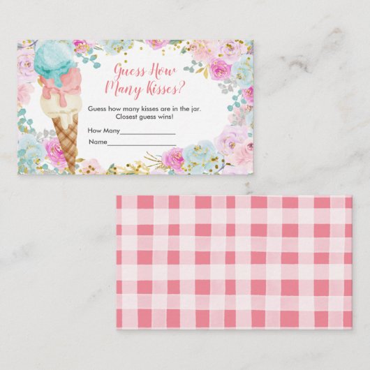 パステルアイスクリームフローラー数キス エンクロージャーカード (正面/裏面)
