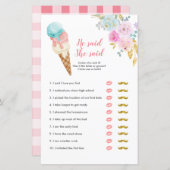 パステルアイスクリームフローラ彼は彼女はゲームカードを言った (正面/裏面)