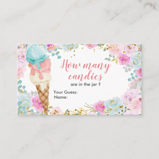 パステルアイスクリームフローラ数の推測 エンクロージャーカード (正面)