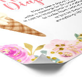 パステルアイスクリームフローラ深夜おむつサイン ポスター (角)