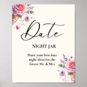 パステルアイスクリームブライダルシャワーカップル結婚ズサイン ポスター (正面)