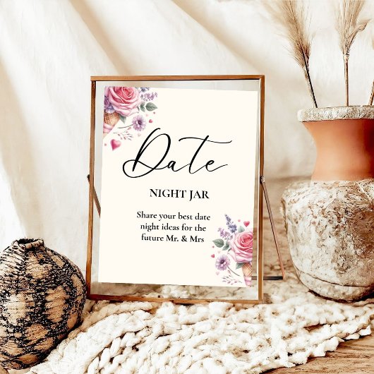 パステルアイスクリームブライダルシャワーカップル結婚ズサイン ポスター