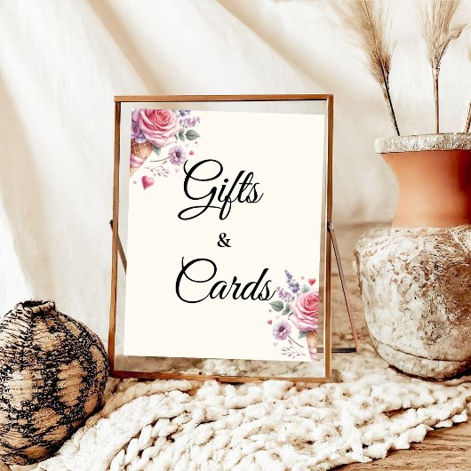 パステルアイスクリームブライダルシャワーギフト&カード ポスター