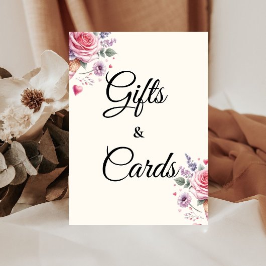 パステルアイスクリームブライダルシャワーギフト&カード 台座サイン