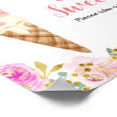 パステルアイスクリーム水の色の愛は甘いサイン ポスター (角)