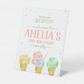 パステルアイスクリーム誕生日ウェルカムサイン 台座サイン (正面)