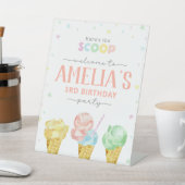 パステルアイスクリーム誕生日ウェルカムサイン 台座サイン (インサイチュ)