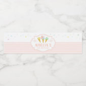 パステルアイスクリーム誕生日ウォーターボトルラベル ペットボトルラベル (シングルラベル)