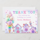 パステルアイスクリーム誕生日サンキューカード サンキューカード (正面)