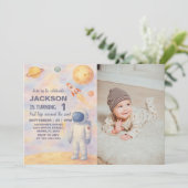 パステルアウタースペース誕生日招待状 招待状 (スタンド正面)