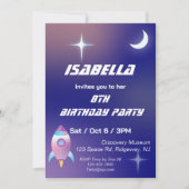 パステルアウタースペース誕生日 招待状 (正面)