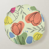 パステルアウトラインフローララウンドピロー ラウンドクッション (裏面)