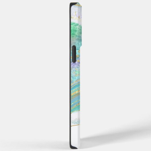 パステルアクアとパープルアゲイトとモノグラム Case-Mate iPhoneケース (裏面 / 右)