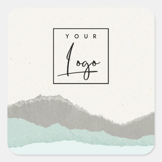 パステルアクアクラフトマウンテンウェーブラストエッジロゴ スクエアシール (正面)