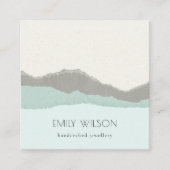 パステルアクアクラフトマウンテンウェーブレビューのリクエスト スクエア名刺 (正面)