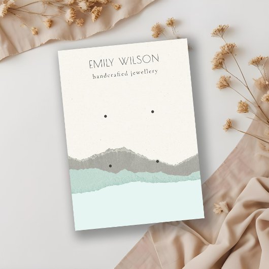 パステルアクアクラフトマウンテンウェーブ2イヤリングディスプレイ 名刺