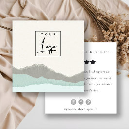 パステルアクアクラフトマウンテンロゴレビューのリクエスト スクエア名刺