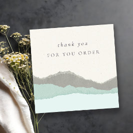 パステルアクアクラフトマウン感謝していテンザのためのご注文 スクエア名刺