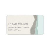 パステルアクアグレークラフトマウンテンウェーブアドレス ラベル (正面)