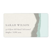 パステルアクアグレークラフトマウンテンウェーブアドレス ラベル (正面)