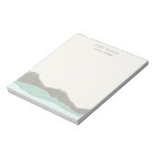 パステルアクアグレークラフトマウンテンウェーブラストエッジ ノートパッド (回転)