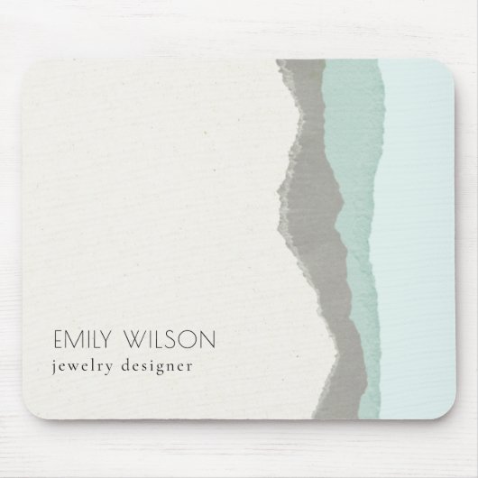 パステルアクアグレークラフトマウンテンウェーブラストエッジ マウスパッド (正面)