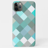 パステルアクアターコイズ翡翠グリーンピクセルブロックアート Case-Mate iPhoneケース (裏面)