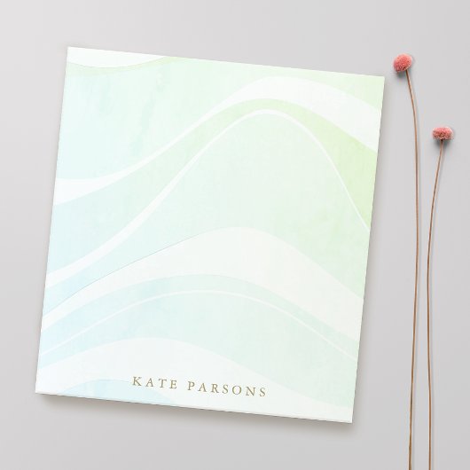 パステルアクアトロピカルレトロウォーターカラーウェーブズ ノートパッド