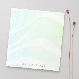 パステルアクアトロピカルレトロウォーターカラーウェーブズ ノートパッド