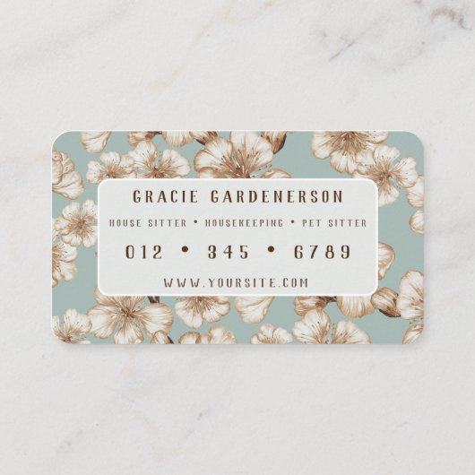 パステルアクアフラスハウスシッター名刺 名刺 (裏面)