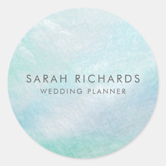 パステルアクアブルーかわいらしマザーオブパールシェル ラウンドシール (正面)