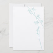 パステルアクアブルー赤面コーラルフラワーウェディングエグッズ 招待状 (裏面)