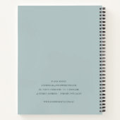 パステルアクアブルー赤面ピンク裁縫機仕立屋 ノートブック (裏面)