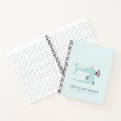 パステルアクアブルー赤面ピンク裁縫機仕立屋 ノートブック (内部)