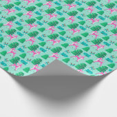 パステルアクアヴィンテージレトロクリスマストインデア ラッピングペーパー (角)