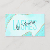 パステルアクア金ゴールドグリッターアゲートアイラッシュブローズ 名刺 (裏面)