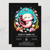 パステルアクソロテルアンダーザシー誕生祝い 招待状 (正面/裏面)