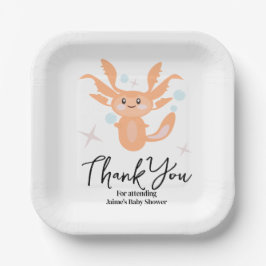 パステルアクソロトル海クリーチャーベビーシャワー ペーパープレート