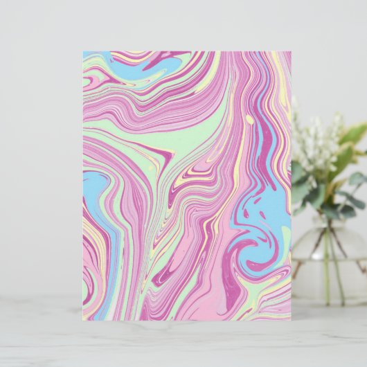 パステルアゲートマーブルパターンスワールアートクラフト紙 (スタンド正面)