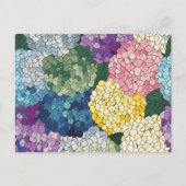 パステルアジサイの花のステンドグラス風デザイン ポストカード (正面)