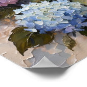 パステルアジサイの花束 – テクスチャのある花の芸術 ポスター (角)