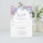 パステルアジサイ結婚ズフローラ 出欠カード (スタンド正面)