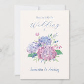 パステルアジサイ花結婚式招待状 招待状 (正面)