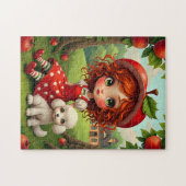 パステルアップルガールと子犬 – おもしろいパズル 子供へ ジグソーパズル (横)