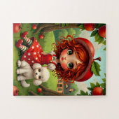 パステルアップルガールと子犬 – おもしろいパズル 子供へ ジグソーパズル (横)