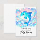 パステルアドラブルドルフィンベビーシャワー サンキューカード (正面/裏面)