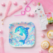パステルアドラブルドルフィンベビーシャワー ペーパープレート (パーティー)
