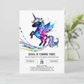 パステルアドラブルユニコーンデジタル誕生日 招待状 (スタンド正面)