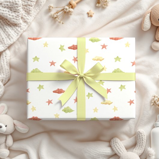 パステルアニマルズインカーズ男の赤ちゃんニュエラル ラッピングペーパーシート