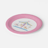 パステルアニマル回転木馬ベビーシャワープレート ペーパープレート (アングル)